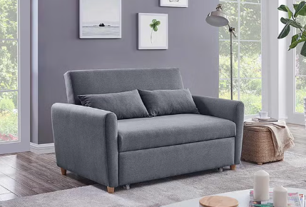 Danube Home Alpha 2-Seater Fabric Sofa Bed Dark Grey 140x87.5x86cm