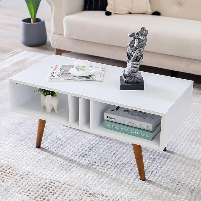Danube Home Melo Coffee Table | Multi-Functional Living Room Desk | Space Saving Center Table | Modern Design Furniture For Home, Living Room L 90 x W 45 x H 43 cm -White