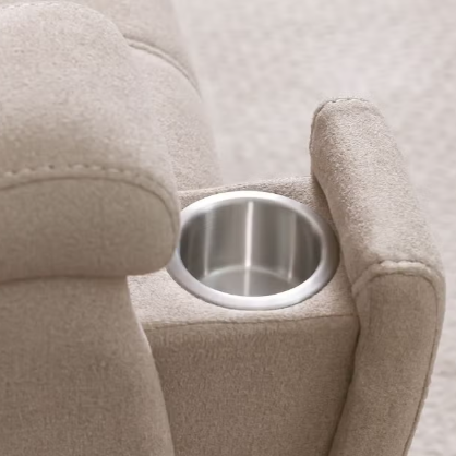 Danube Home Paladin 2-Seater Fabric Recliner with LED & Cup Holder - Beige | Stylish & Comfortable Sofa | Ideal for Living Room Furniture