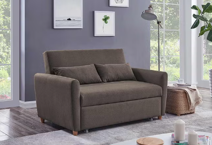 Danube Home  Alpha 2 Seater Fabric Sleeping Sofabed Convertible Sofa Cum Bed Brown 140x86x87.5cm