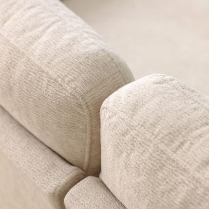 Danube Home Arjun 3 Seater Fabric Sofa | Modern Design Three Seat Sofas | Comfortable Living Room Furniture L185xW81xH90cm - Beige