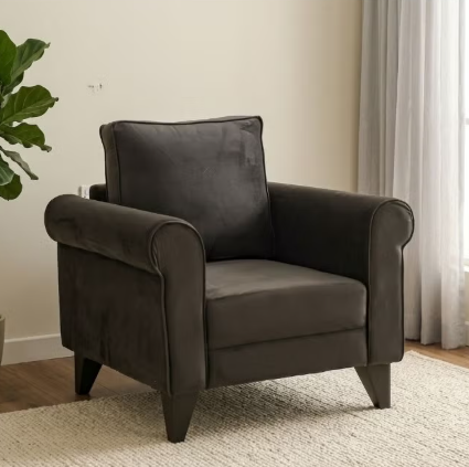 Danube Home Rilon 1 Seater Fabric Sofa - Dark Grey