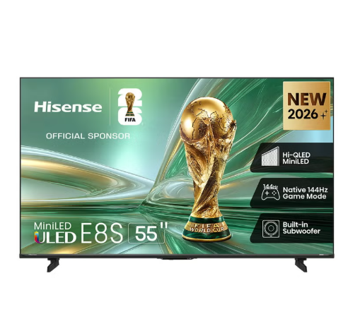 Hisense 65E8S (2026 Model) 65-Inch 4K Mini LED QLED Smart TV | 144Hz Game Mode | Devialet Sound | Dolby Vision IQ | AI Picture & Sound | Hands-Free Voice | Hi-View AI Engine | 3 Years Warranty 65E8S Tarnish