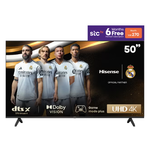 Hisense 50 Inch 4K A6K smart TV | VIDA system | Dolby Vision | HDR | 60HZ | Bluetooth | Wi-Fi | New design | (2 USB - 3 HDMI) | Model (2023) - 50A6K Black