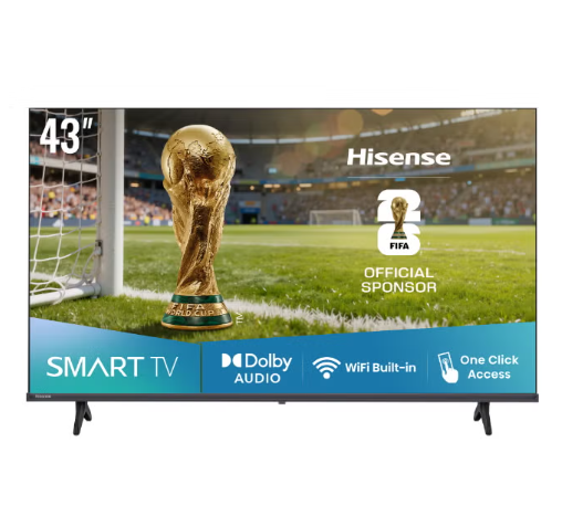 Hisense 43-inch Smart TV FHD E4Q-Natural Colour Enhancer,High Contrast,Share to TV,Dual Band Wi-Fi, Game Mode, Eye Care Mode,Youtube, Netflix, Shahid (2025 UAE Version) 43E4Q Black