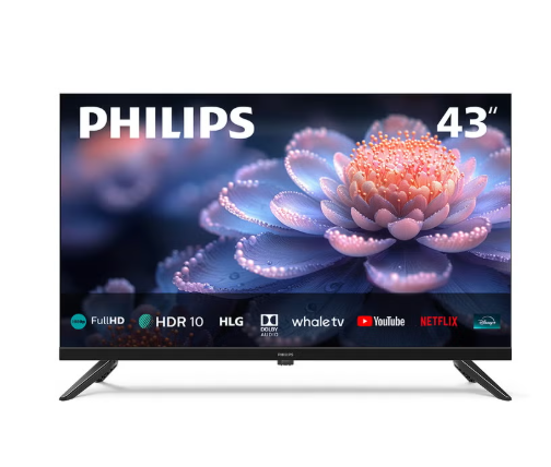 Philips 43" Smart LED TV – Full HD Brilliance with Whale OS & Dolby Audio | Sleek Design, Endless Streaming 43PFT6120 Black