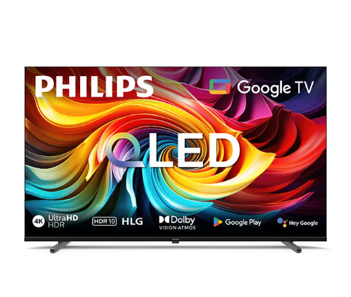 Philips 55-Inch New 2026 Premium QLED Google TV | 4K UHD Smart TV with Google Assistant | Dolby Vision & Dolby Atmos (55PQT8530/68) 55PQT8530 black
