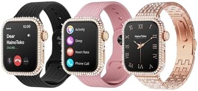 Haino Teko G19 Mini Smart Watch With AMOLED Display 3 Interchangeable Straps and Charging Cable Designed for Ladies