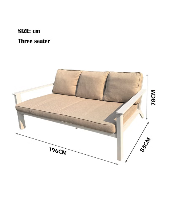Broyhome 5-Seater Aluminum Outdoor Sofa Set with High Table & Bench,Waterpoof Cushion- Weather-Resistant Patio Furniture for UAE Gardens, Balconies & Terraces
