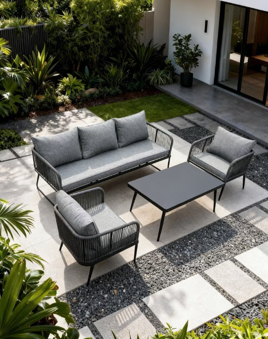 Broyhome 5 Seater Outdoor Furniture Sofa Set Aluminum Frame Garden Furniture Modern Design Lounge Sofa Sets