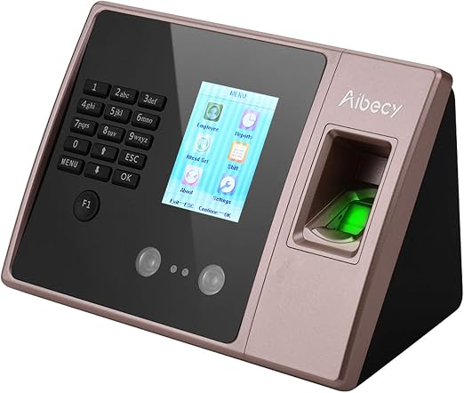 GoolRC Intelligent Biometric Fingerprint Time Attendance Machine with HD Display Screen Time Clock Support Face Fingerprint Password Employee Checking-in Recorder Reader Support USB Disk Access