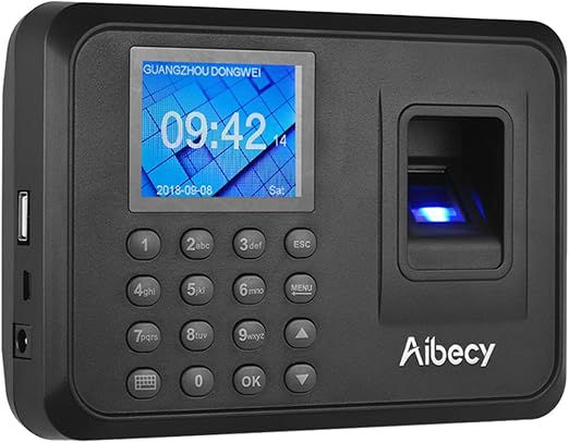 GoolRC Biometric Fingerprint Password Attendance Machine Multi-language with 2.4 inch LCD Screen Employee Management Time Clock Checking-in Recorder Support U Disk to Download Data