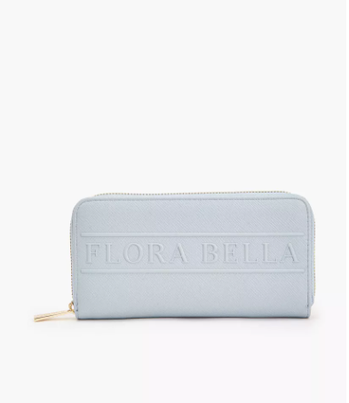 Flora Bella Logo Textured Zip Around Wallet - Blue
