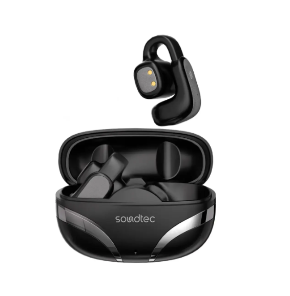 Porodo Soundtec Flexfit Open-Ear Clip-on Wireless Earbuds- BLACK