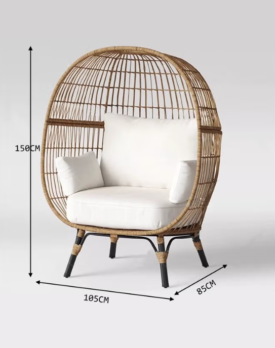 Broyhome Outdoor Relaxing Balcony Set Porch Bistro Swing Chair Rattan Lounge Chair Indoor Outdoor Patio Seating for Modern Design Garden Furniture for Outdoor Bench Seating Terrace Lawn Patio Balcony