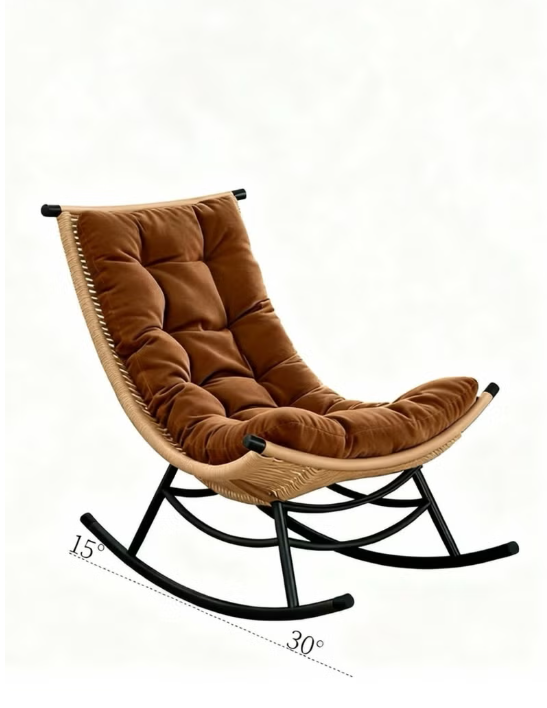 Broyhome Outdoor Relaxing Chair Balcony Chair Lazy Swing Chair Porch Bistro Chair Modern Design Garden Furniture for Outdoor Bench Seating Terrace Lawn Patio Balcony