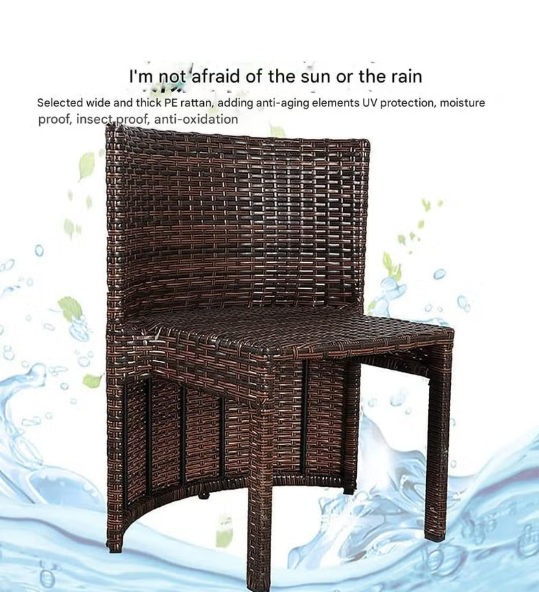 Harmony Home Stylish and Comfortable 3-Piece Outdoor Rattan Patio Furniture Set with Cushioned Chairs and Glass-Top Table Perfect for Relaxation