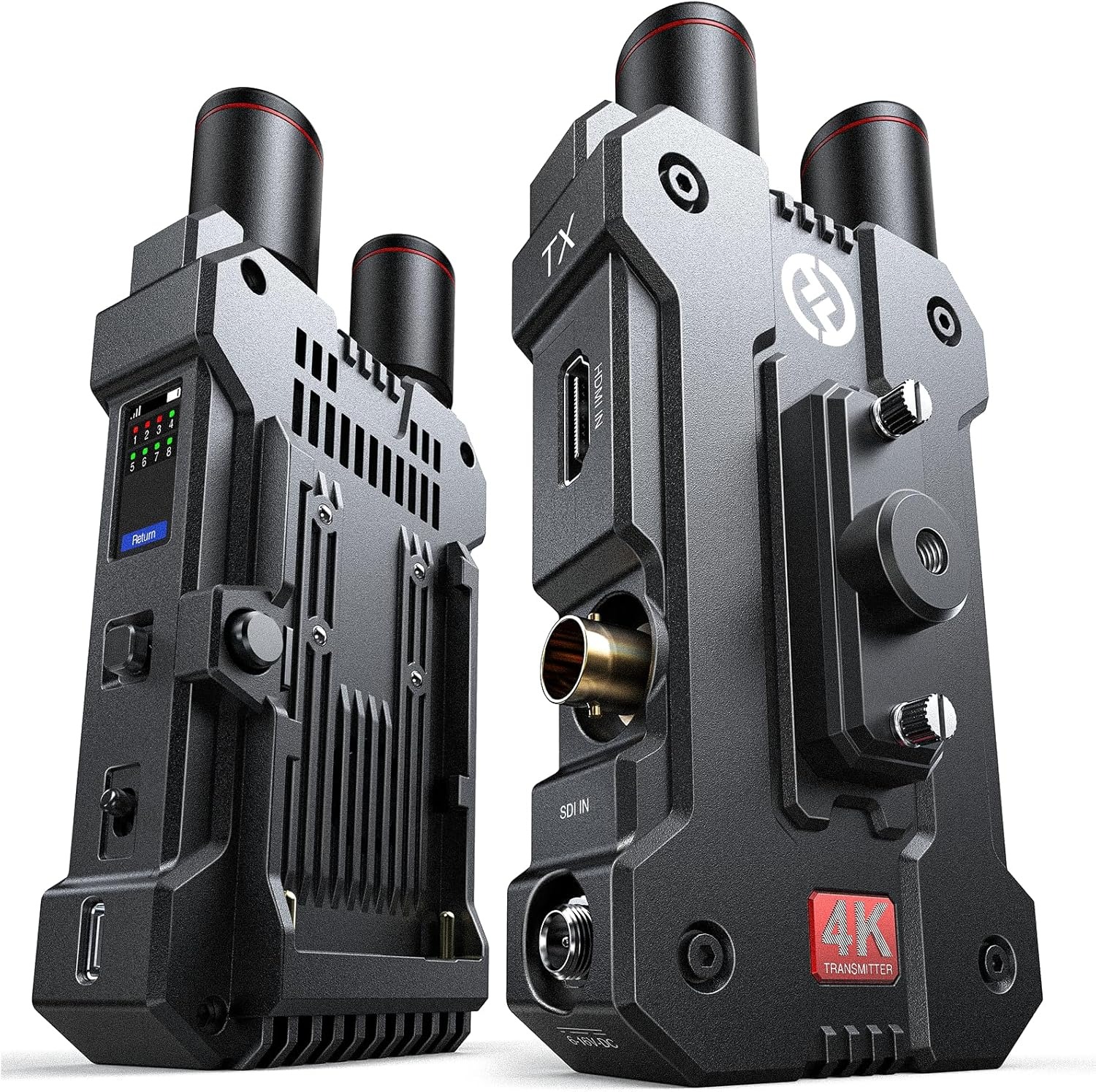 Hollyland Mars 4K Wireless Transmitter Receiver 5G SDI HDMI Video Transmission System, 4Kp30/1080p60, Support 23.98/29.97/59.94 FPS SDI Out, 450FT Los Range 66ms Latency, 4 App Monitoring (1TX+1RX)