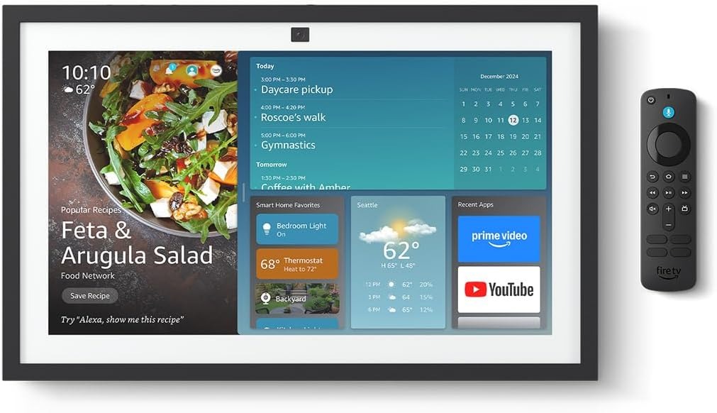 Amazon Echo Show 21 (newest model), Full HD 21" kitchen hub for home organization, with built-in Fire TV, Designed for Alexa+