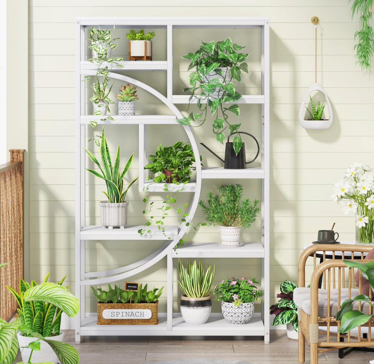 Tribesigns Bookshelf Industrial 5 Tier Etagere Bookcase- White