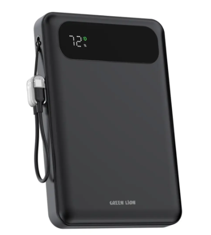 Green Lion Toledo Power Bank, 10000 mAh, PD 20 Watt - Black