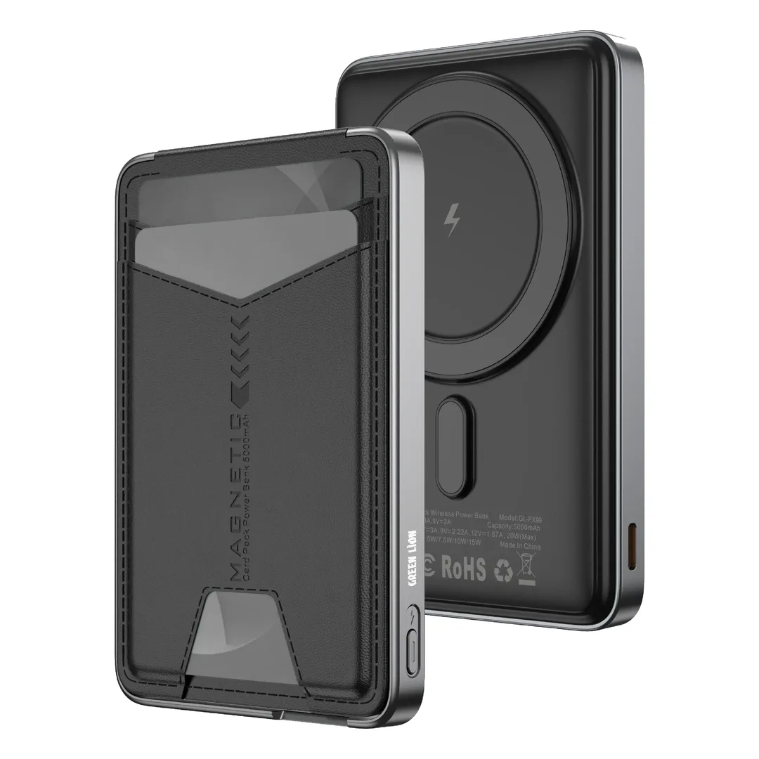 Green Lion Mag Mate 5000mAh Power Bank with Card Holder