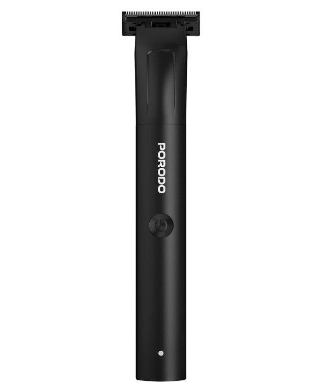Porodo Lifestyle Groomax Rechargeable Trimmer, Cord & Cordless, IPX6 Water Resistant, USB-C, 8500RPM, Black