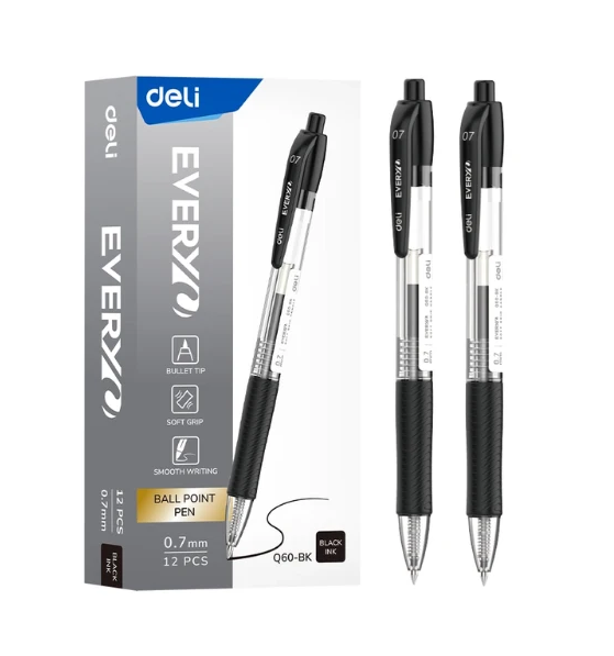 Retractable Smooth Ball Point Pen 0.7mm (1X12)