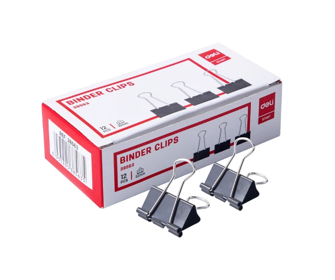 Black Binder Clips 32mm (1X12)