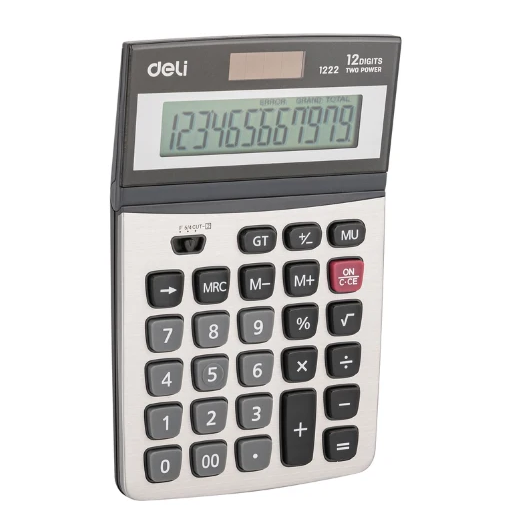 Dual Power Calculator Metal 12 Digits