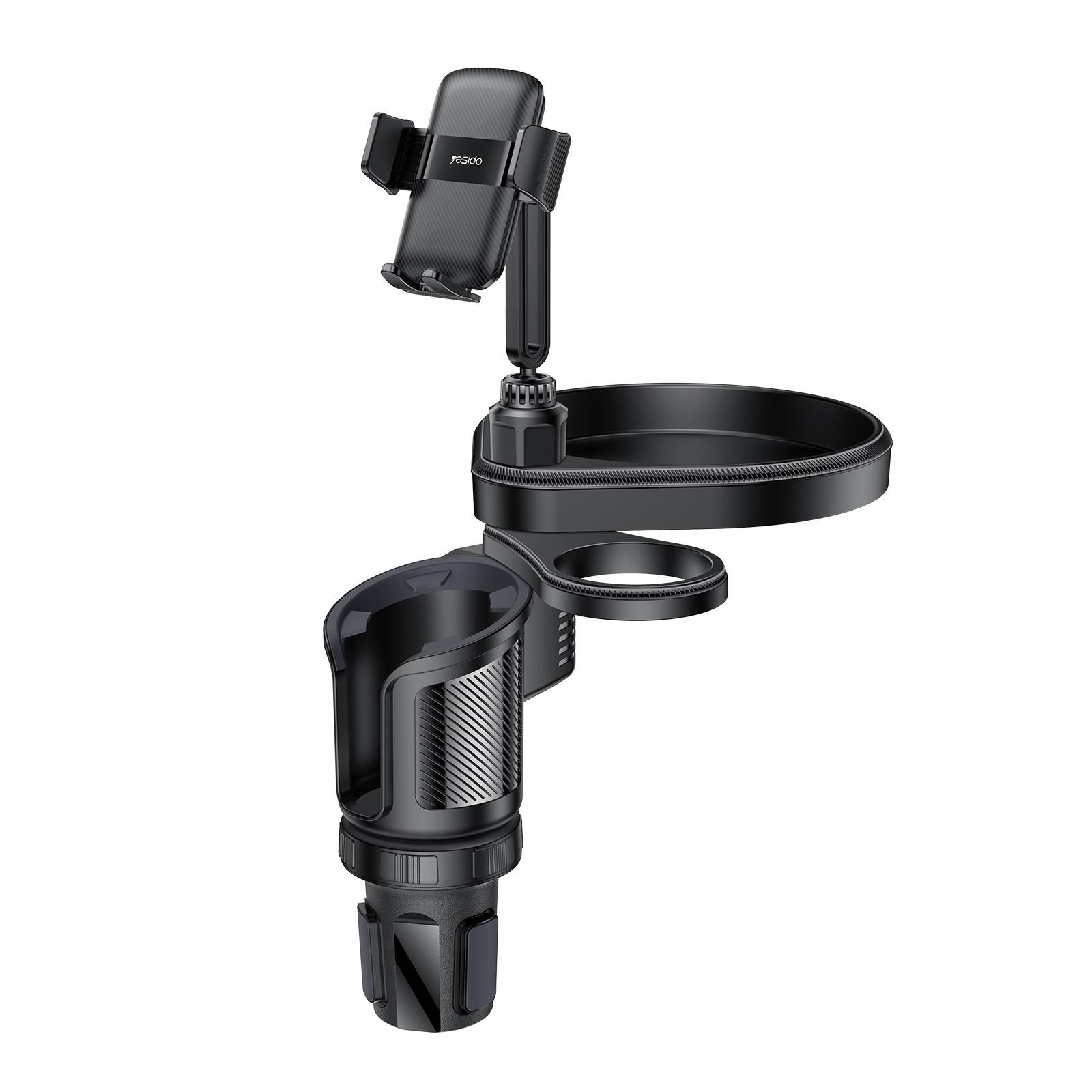 Yesido C274 4 in 1 Car Multi-function Tray Water Cup Phone Holder (Black)