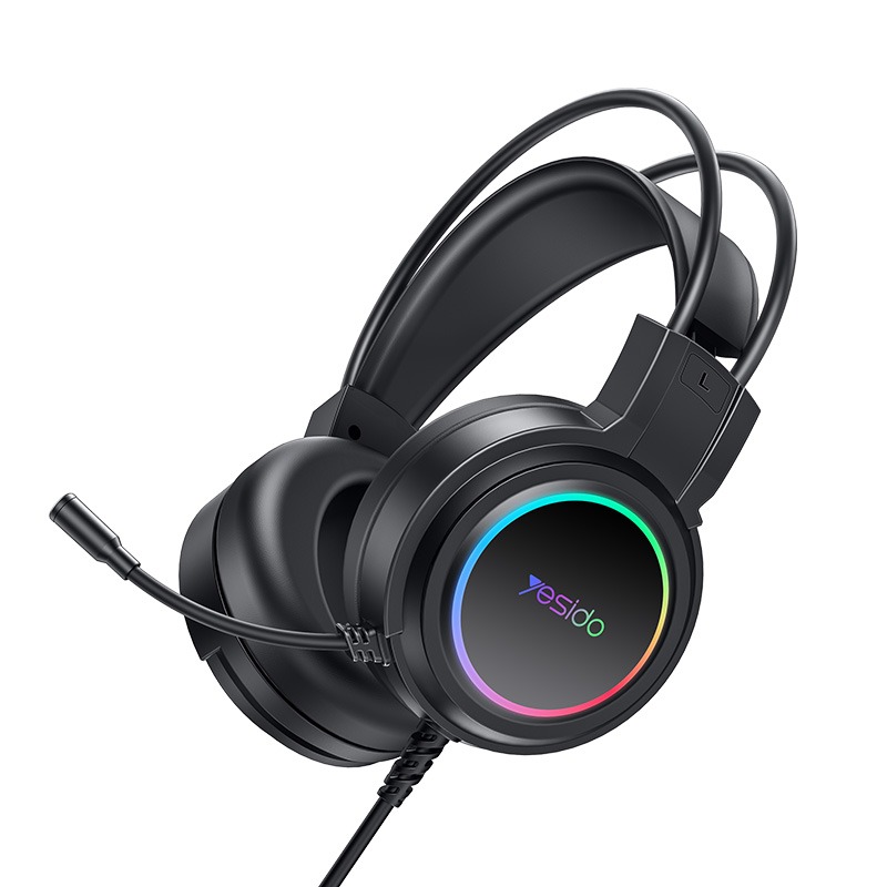 YESIDO EK05 HD Microphone 3D Stereo Acoustics USB Interface RGB Gaming Wired Headset Wired Earphone