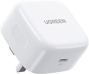 UGREEN iPhone 16 USB C Charger PD 20W Fast Type C Mobile Charger Adapter Plug Type C Universal Travel Adapter Compatible for iPhone 16 SE/16 Pro/16 Plus /16 Pro Max, 15/14 Series and More