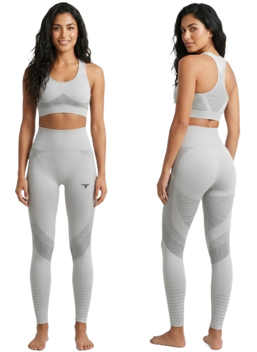 SpinFit High Waist Hollow Leggings - Light Grey - M
