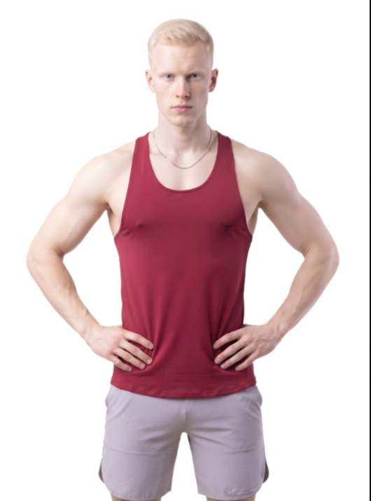 MuscleHustle Mens Tank Top - Red - XL
