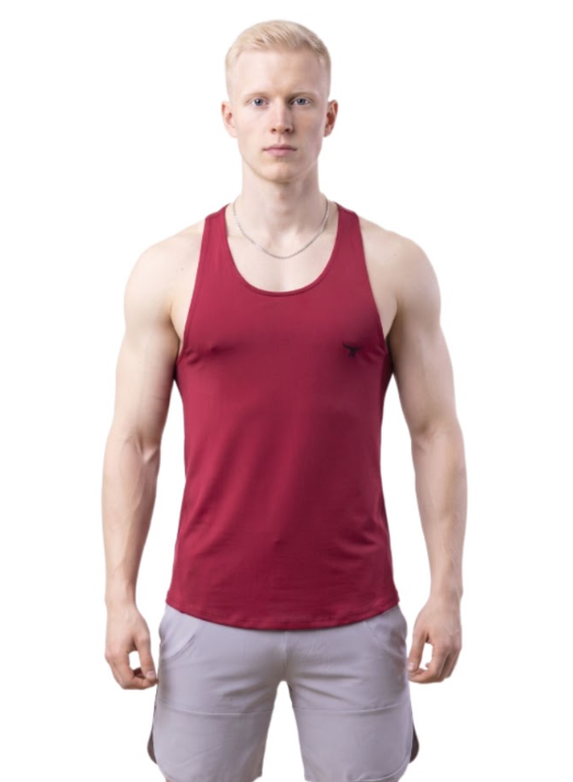 MuscleHustle Mens Tank Top - Red - L
