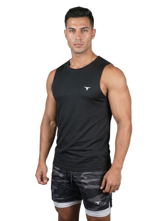 LiftRift Sleeveless Mens T-Shirt - Black - L