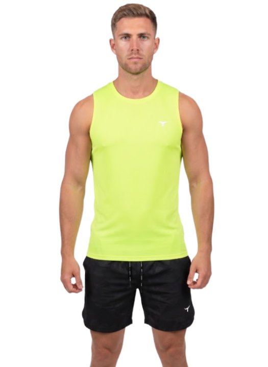 LiftRift Sleeveless Mens T-Shirt - Fluorescent Green - M