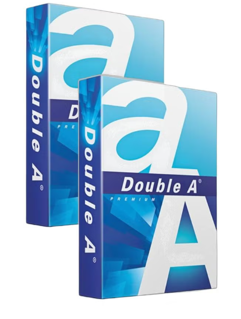 Double A Printer Copy Paper, Size A4, GSM 80, 500 Sheets (Pack of 2)