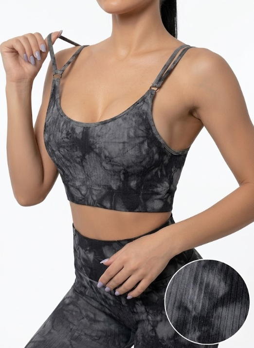 FunkyHues Performance-Stride Fitness Sports Bra - Black - M