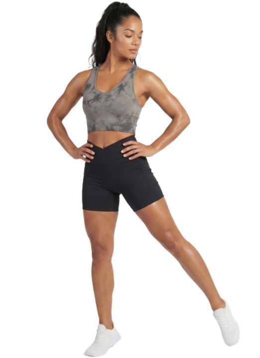 BraveBod Cross Waist V Cut Shorts - Black - L