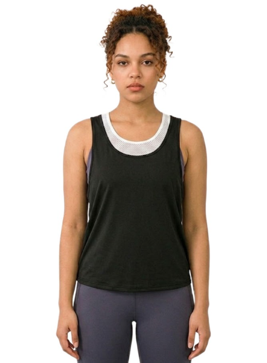 BreezyBack Tie back تانك توب - أسود - L