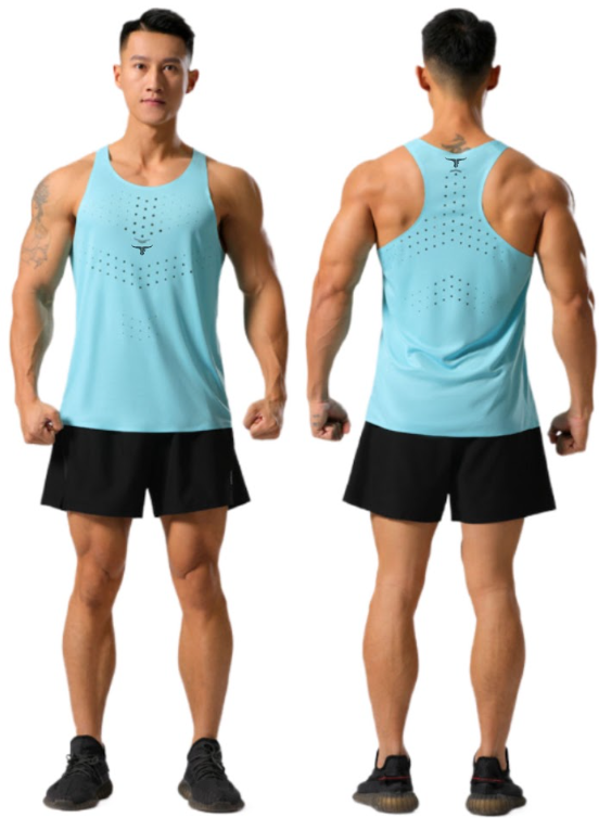 AgileAura Activewear Men's تانك توب - أزرق - XL