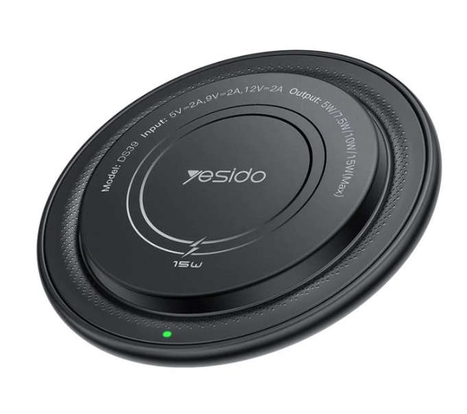 Yesido DS39 15W Desktop Pad Magnetic Wireless Charger(Black)