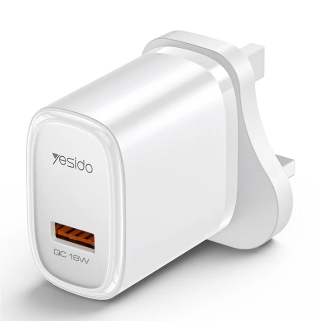 Yesido YC85 PD 18W USB Fast Charger, Specification:UK Plug (White)