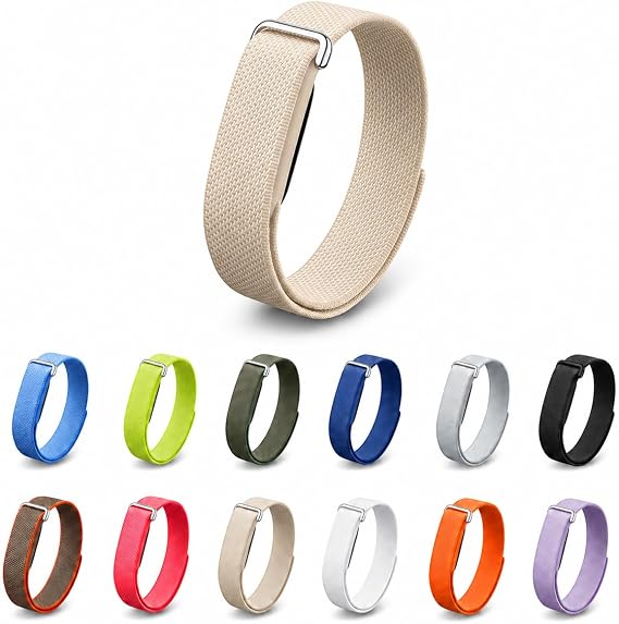 Nylon Loop Band Compatible with Google Fitbit Air, Soft Breathable Woven Replacement Wristband with Adjustable Hook-and-Loop Closure, Lightweight Sport Strap for Women and Men