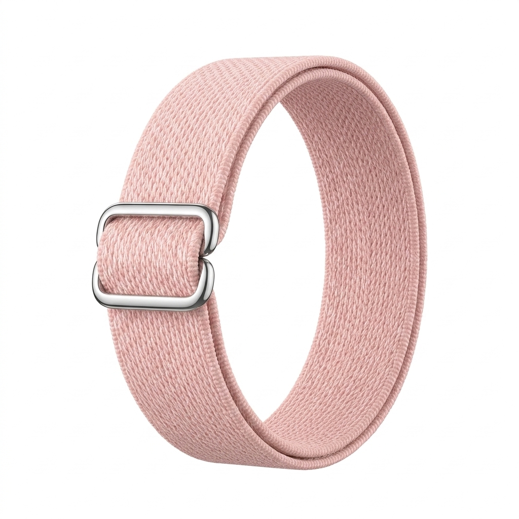 Nylon Loop Band Compatible with Google Fitbit Air, Soft Breathable Woven Replacement Wristband with Adjustable Hook-and-Loop Closure, Lightweight Sport Strap for Women and Men - Pink