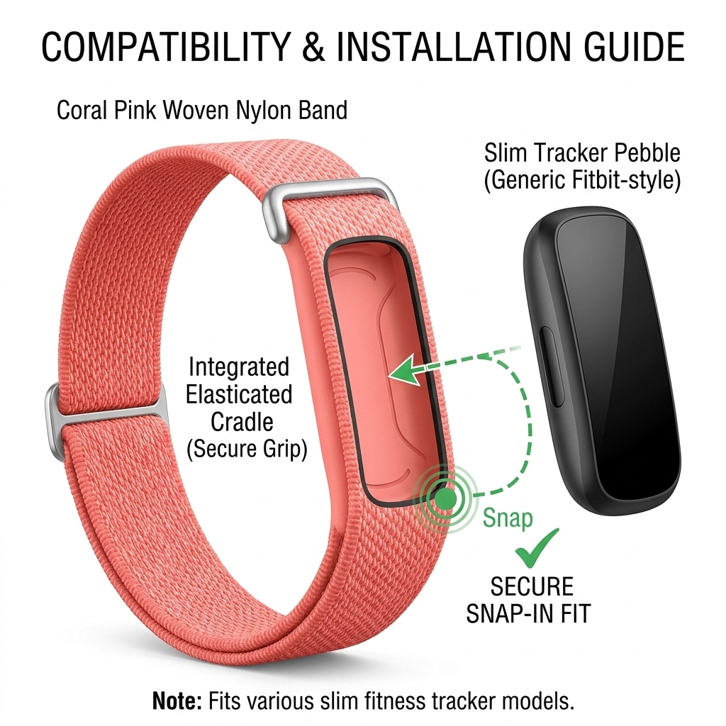 Nylon Loop Band Compatible with Google Fitbit Air, Soft Breathable Woven Replacement Wristband with Adjustable Hook-and-Loop Closure, Lightweight Sport Strap for Women and Men