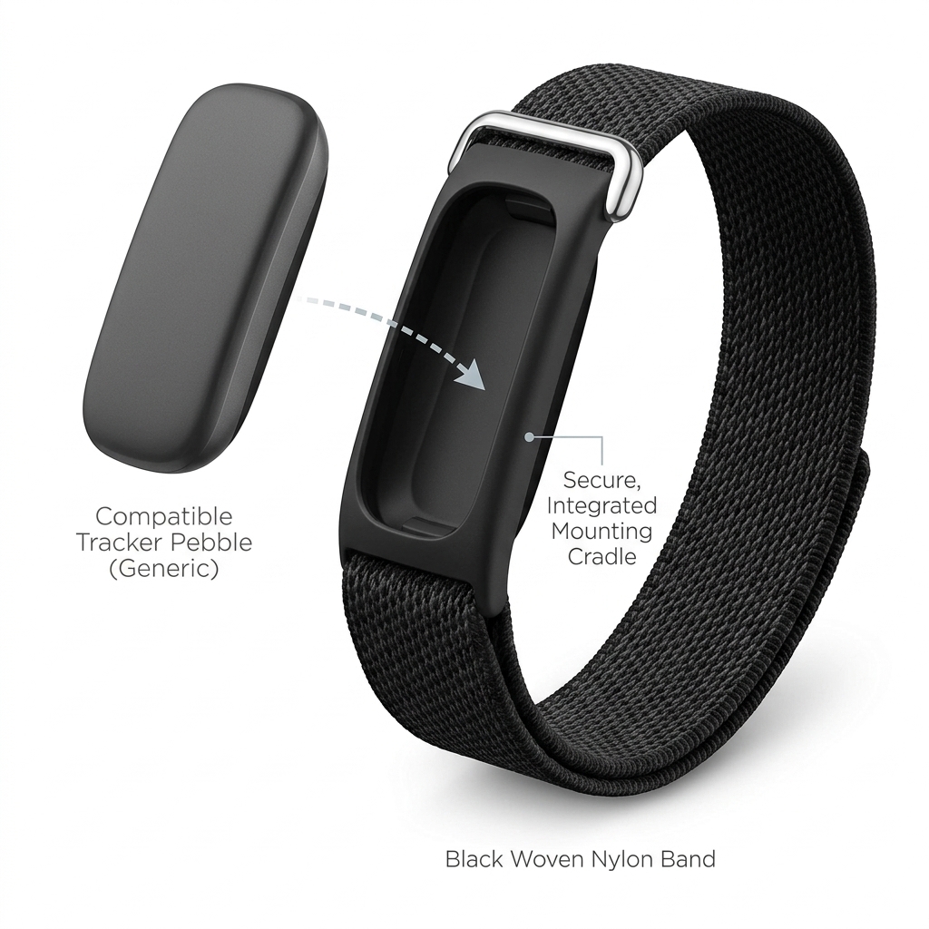 Nylon Loop Band Compatible with Google Fitbit Air, Soft Breathable Woven Replacement Wristband with Adjustable Hook-and-Loop Closure, Lightweight Sport Strap for Women and Men