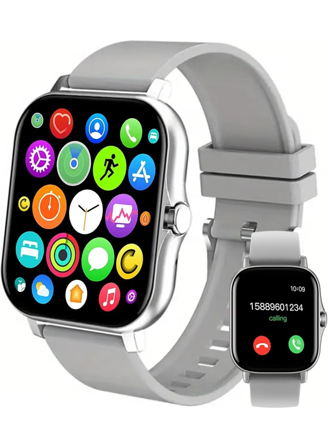 Smartbarry HU58 Smart Watch with 2 Pairs of Straps – 2.01" HD Touch Screen, Bluetooth Calling, Voice Assistant, Health & Sports Fitness Tracker